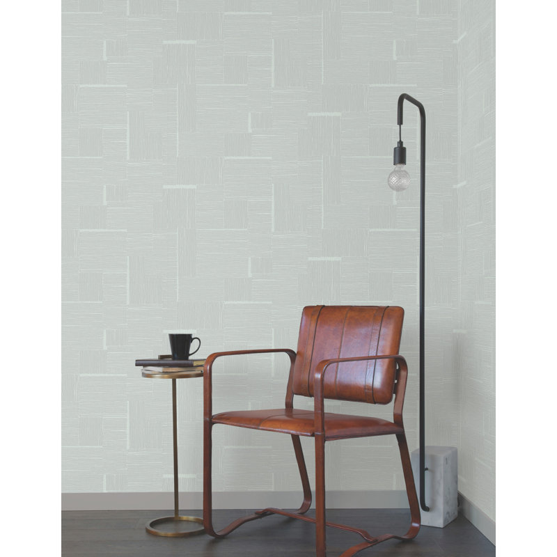 Geometric Metallic Wallpaper Roll, Sky Blue