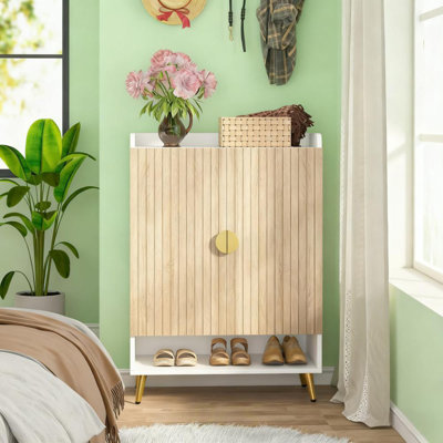 7-Tier Shoe Storage Cabinet Wooden  Shoe Cabinet, Shoe Storage