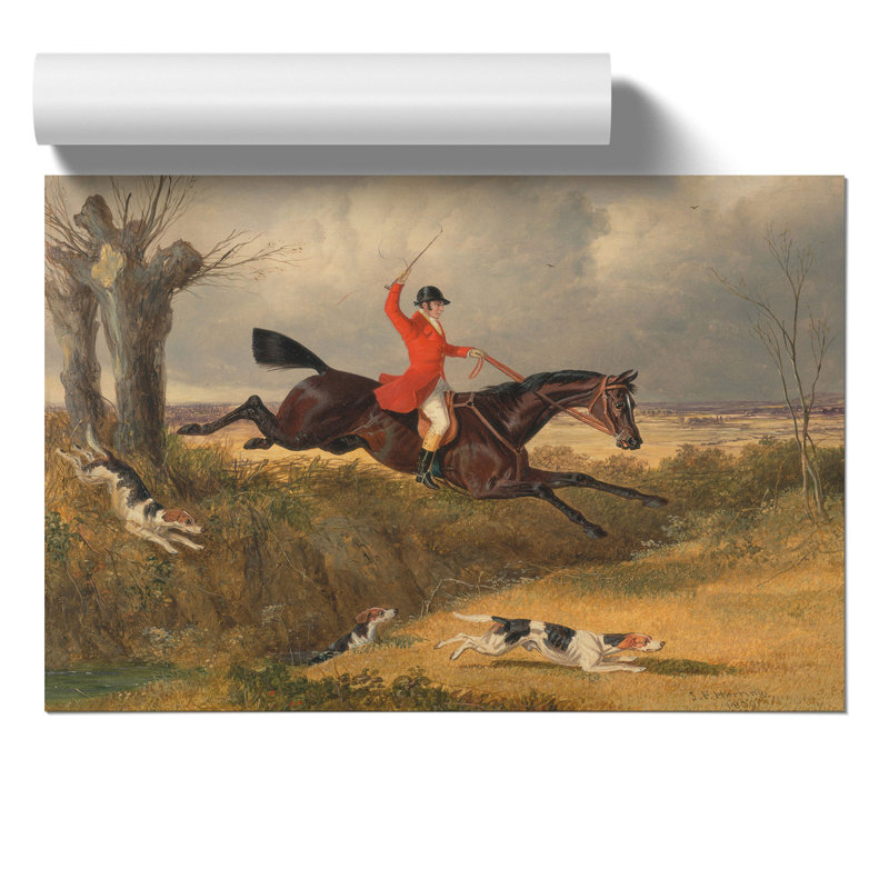 Fox Hunting Vol.2 by John Frederick Herring - No Frame Painting, 42cm H x 59cm W x 0.1cm D