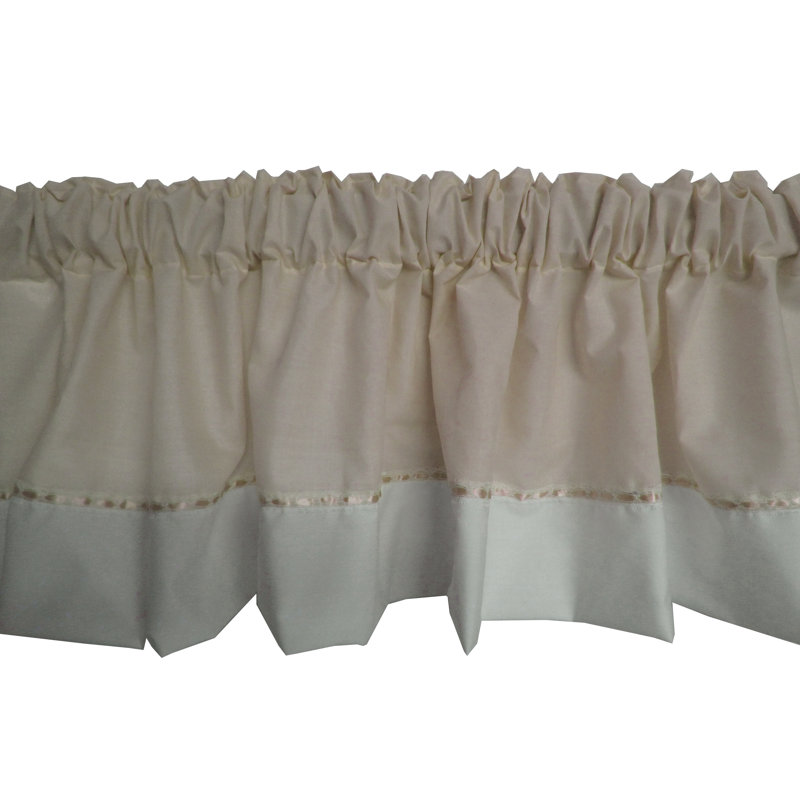 Colbie Cotton Blend Solid Colour Tailored Window Valance, Ecru
