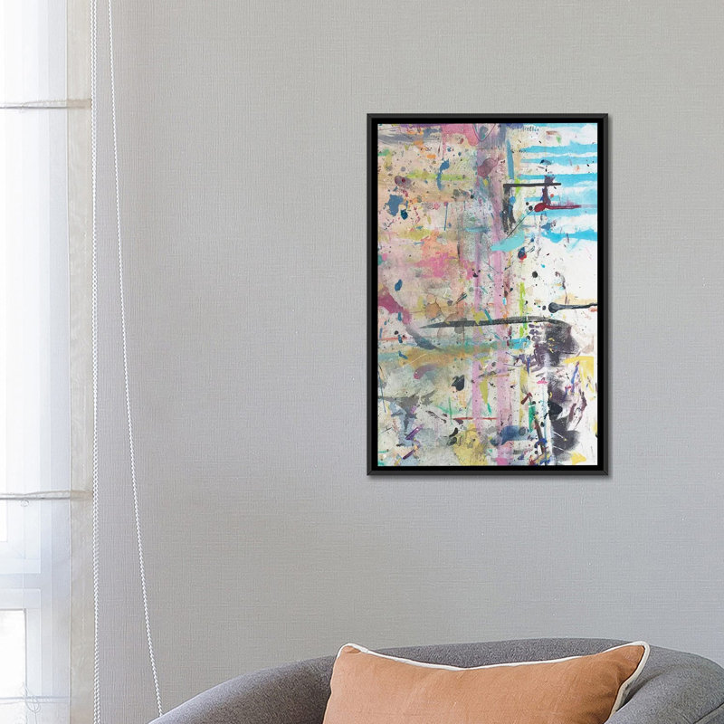 « dc iii », art mural sur toile tendue, H 26 po x l 18 po x P 1,5 po, Toile avec cadre noir, Pas de tapis