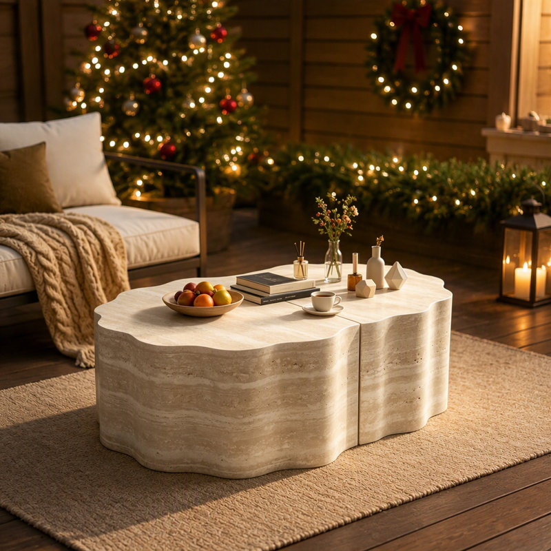 Ensemble de tables basses rondes gigognes peu encombrantes et sans assemblage requis pour les salons