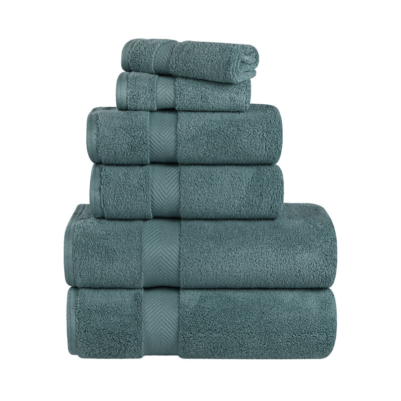 Ensemble de serviettes 100% coton ultra doux 6 pièces Hamachi, Jade, 6 Piece Towel Set