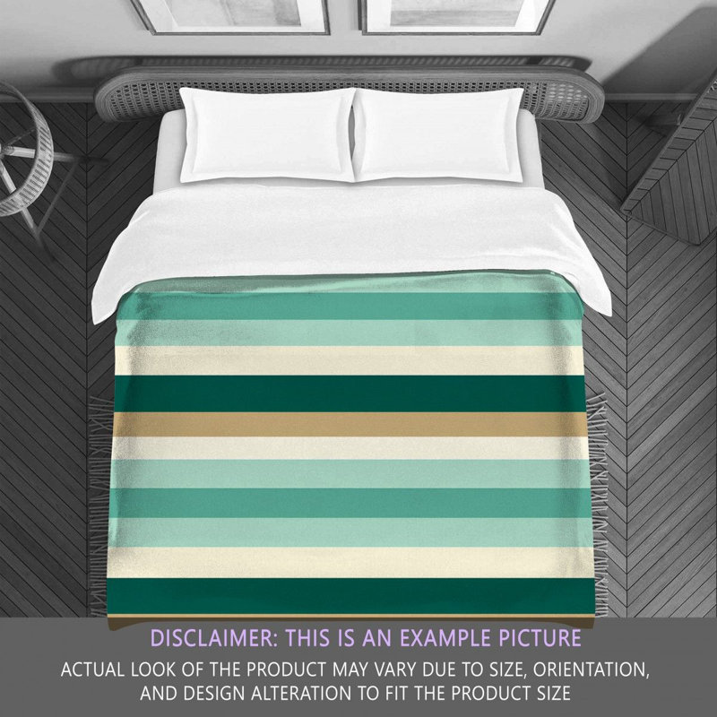Striped Comforter, Twin Extra Long Comforter, Green
