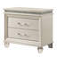 Ensemble de chambre pour grand lit en blanc perle et argent avec détails en bois transparent - Ensemble de 2 pièces avec table de chevet-130996401