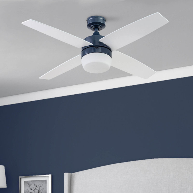 Ventilateur de plafond 44 po avec lumières DEL et télécommande Atlas inclus, Blanc brillant