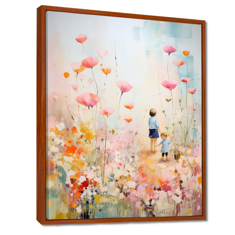 Art sur toile Whimsical Kids floral Haven II - Children, H 20 po x l 12 po x P 1 po, Cadre flottant brun