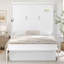 Grand lit escamotable avec bureau, DEL et USB, blanc-2252186