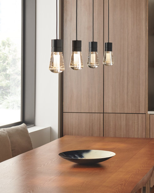 Alva LED Pendant, 151.6" H x 7.1" W x 9" D, Natural Brass/Black, 3