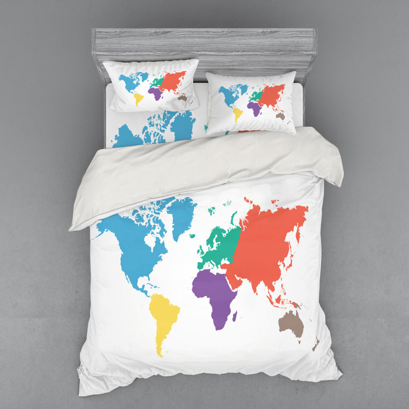 Ensemble de housse de couette map, Housse de couette grand + 3 pièces supplémentair