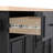 56.5'' Rolling Kitchen Island With Drop Leaf, Power Outlet, And Ample Storage, Embossed Vertical Stripe Design For Modern Kitchens And Dining Rooms-370528287