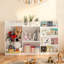 Bibliothèque à 3 niveaux pour enfants et rangement pour jouets, design Montessori pour un accès et une organisation faciles, blanc