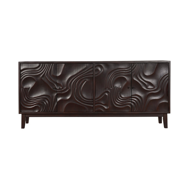 Buffet en bois massif sculpté 4 portes