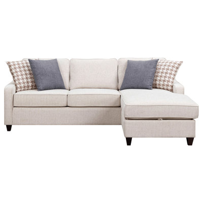 L-Shaped Upholstered Sectional Sofa With Pillows