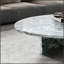 Table basse en marbre naturel bleu-gris, pièce maîtresse du salon, pierre véritable, grain unique, élégante et durable