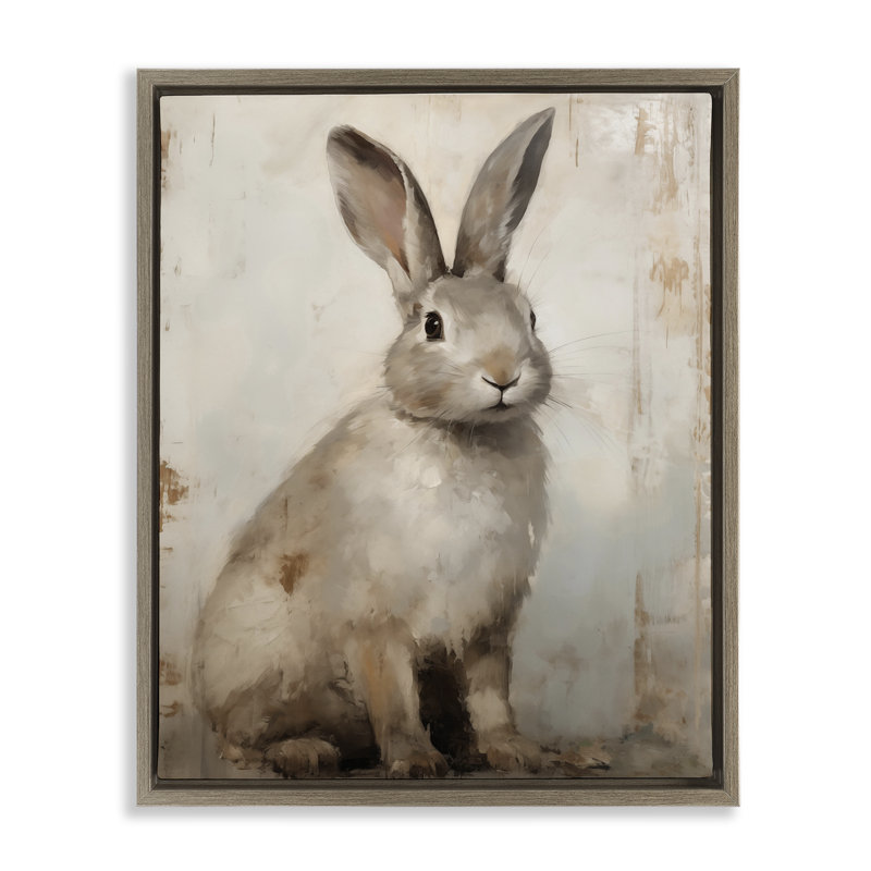  «Natural Rabbit Portrait», art mural encadré par Arlington Prints, H 21 po x l 17 po, Cadre flottant orme Montalcino