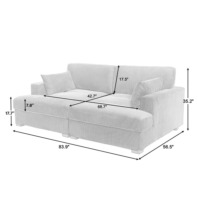 Bentura 83.86'' Modular Sleeper Sofa - Green