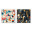 Creegan - Ensemble de 2 collages carrés à formes abstraites-101846689-101846687