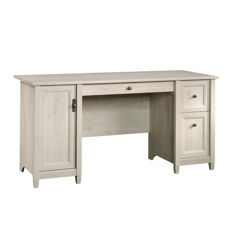 Bureau d'ordinateur avec plateau à clavier coulissant, finition grise