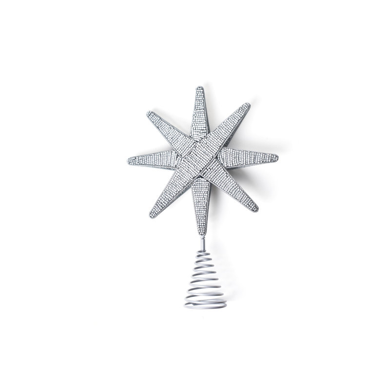 Décoration pour sommet de sapin perlé 12, Argent