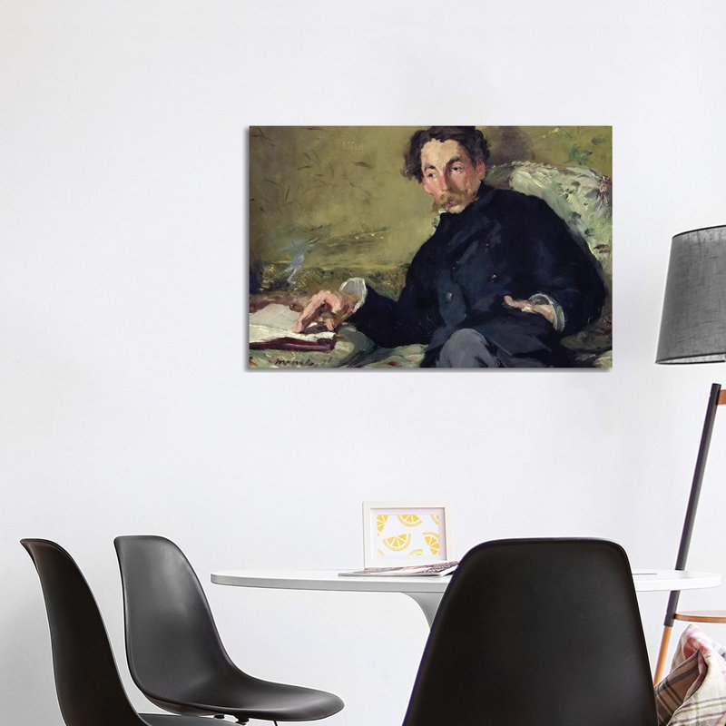 Stephane Mallarme by Edouard Manet - Wrapped Canvas Painting, 66.04cm H x 101.6cm W x 1.91cm D