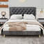 Lit tapissier en velours - rehausse la chambre principale avec une touche luxueuse et paisible. La structure robuste assure un sommeil paisible, alliant luxe et confort en un seul, grand lit, couleur: gris.-1003395119