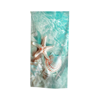 Sea-themed Printed Beach Towel  Microfiber Absorbent Fast-Dry Bath Towel  Surfing And Swimming Towel