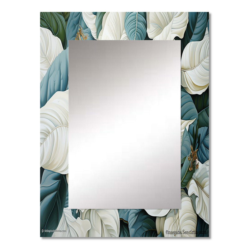 «White Leaves Charm», art mural en métal imprimé, 32 po x 24 po