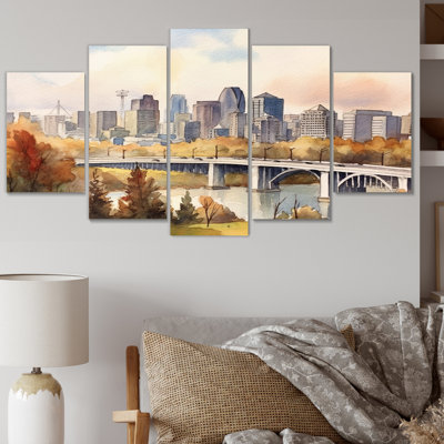 Hilda - Art mural canadien sur toile - 5 panneaux