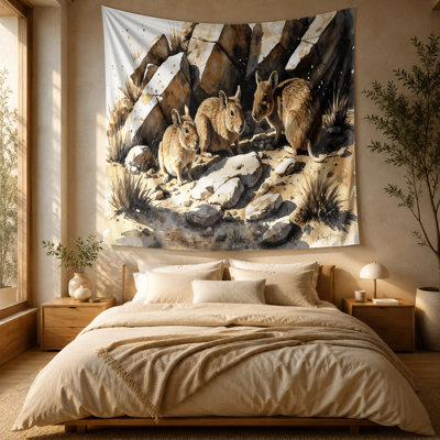 Wildlife Rock Hyrax Wall Tapestry