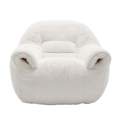 Faux Fur Bean Bag Chair,Comfy Bean Bag Sofa with Back Support