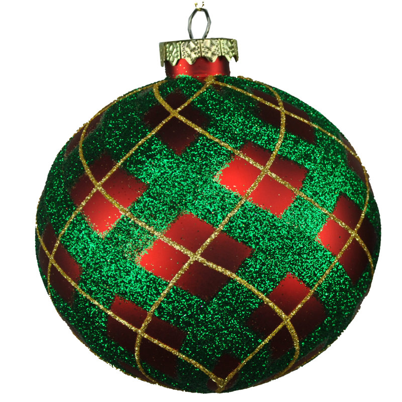 Ornement boule, Rouge / Vert