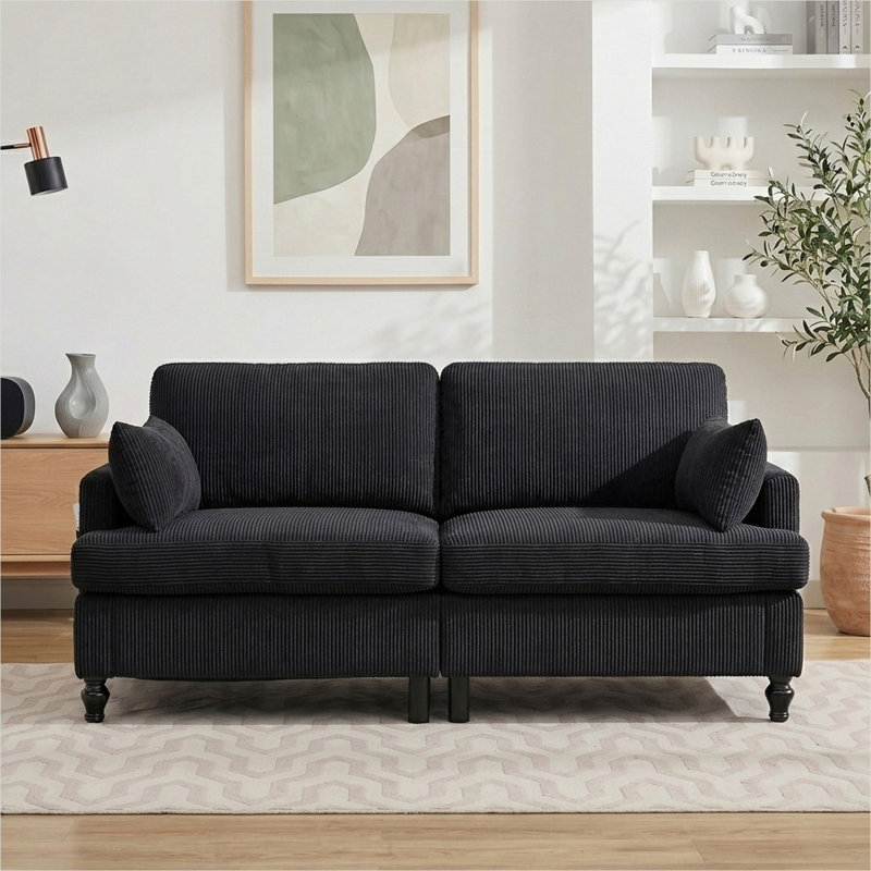 Canapé avec salon, combinant tissu avec lueur DEL et combinant 69, 69 po pour la chambre à coucher et le salon