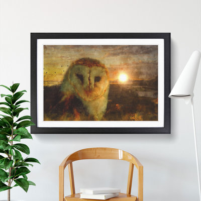 Owl at Sunset - Picture Frame Painting