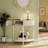 Modern 31.5" Fluted Semi-Circle Narrow Console Table-124237637