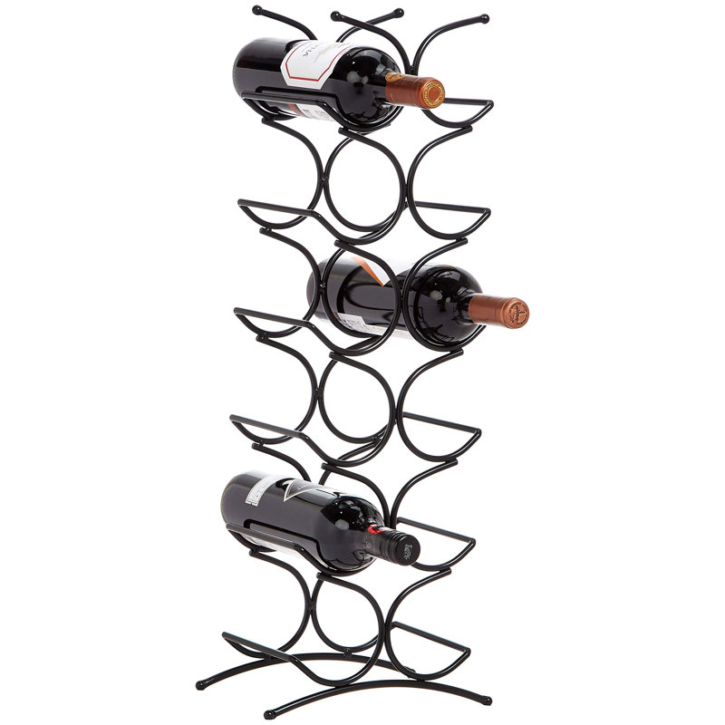 12 Bottle Wine Bottle Rack Black