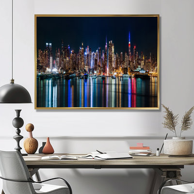 " New York Midtown Night Panorama "