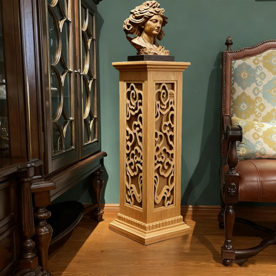 Fixturedisplays® 11.6×11.6×52" Wood Newel Post – Decorative Staircase Post, Stylish Architectural Element 18772 Pillar