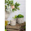 S / 2 pots de fleurs gris sable et ciment avec motif floral
