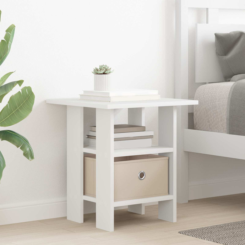 41cm W Composite Bedside Table, White