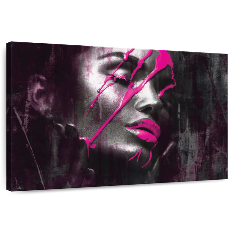 Goutte de peinture mauve Leisha, H 16 po x l 24 po