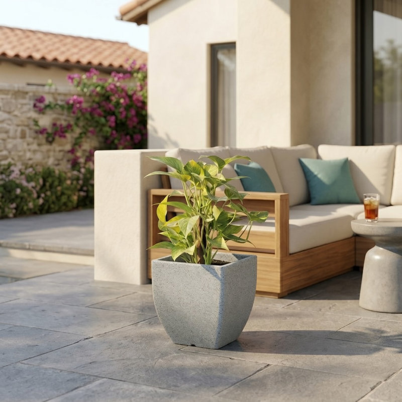 Jardinière écologique d'intérieur / extérieur Vinesha ECOBO, H 11,8 po x l 11,8 po x P 11,8 po, Gris, 1
