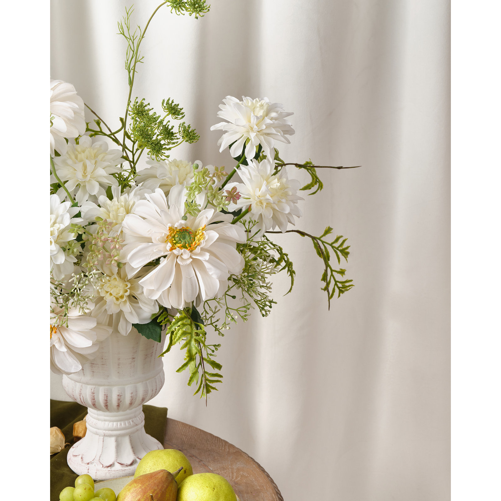17" Dahlia Set, White