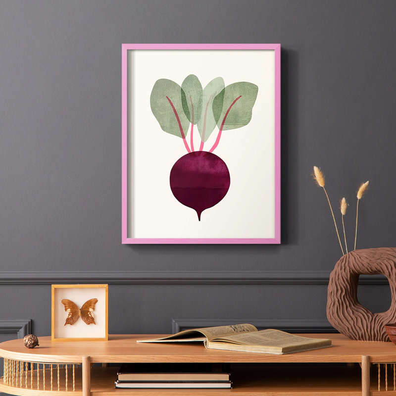 Reproduction encadrée Organic Veg IX - bois massif, Rose, H 10 po x l 8 po