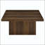 Table basse carrée en pin foncé avec base plinthe