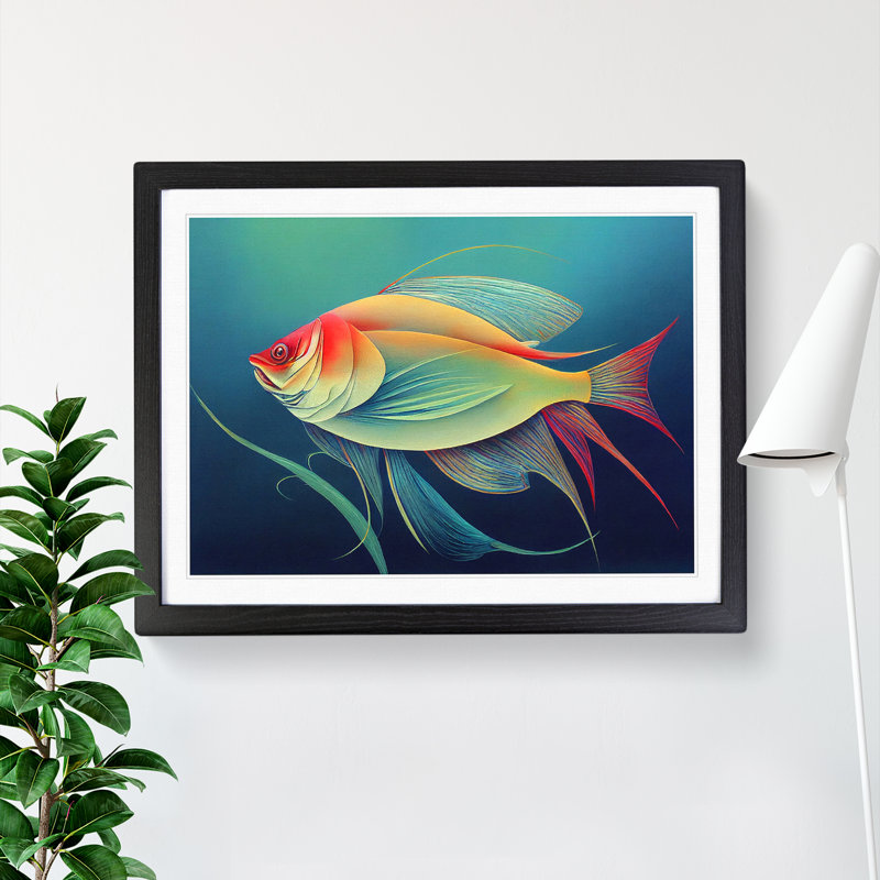 Fish Portrait Vol.3 - Single Picture Frame Print, 46cm H x 64cm W x 2cm D, Black Framed