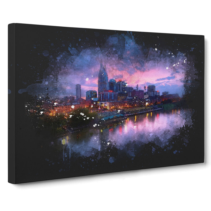 Nashville Tennessee Skyline - Wrapped Canvas Print, 40cm H x 60cm W x 3cm D
