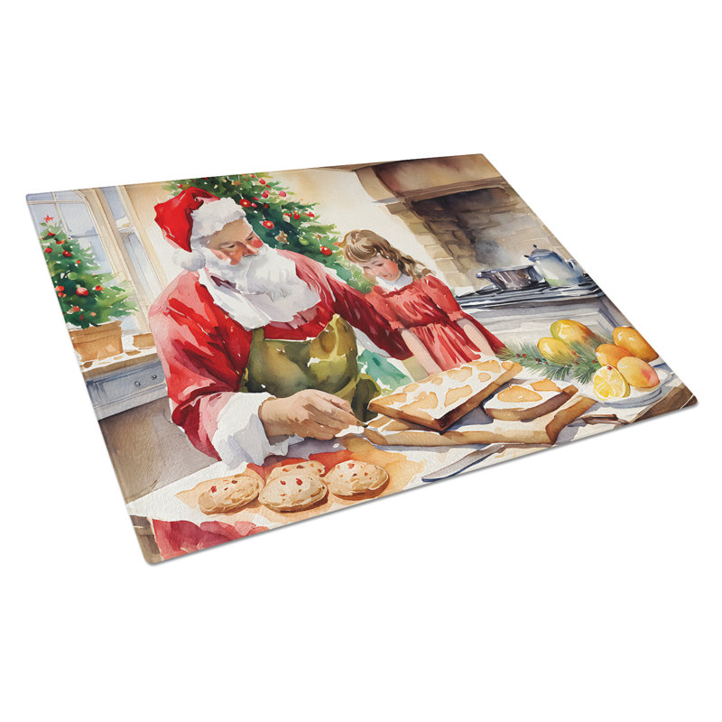 Biscuits avec grande planche à découper en verre Père Noël