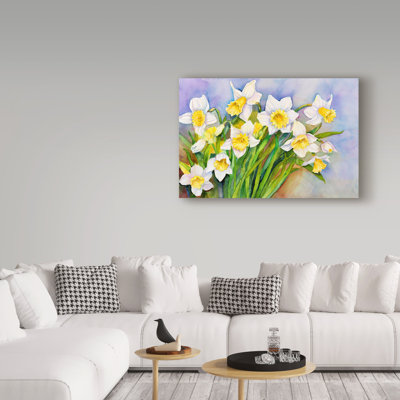 Deetra 'Daffodil Cluster' Acrylic Painting Print on Wrapped Canvas
