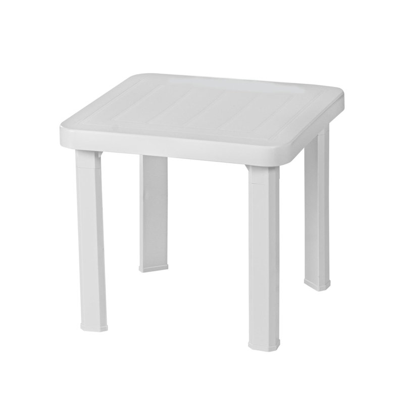 Square Outdoor Side Table , 47cm cm W 47cm cm D, 2 Pieces, White